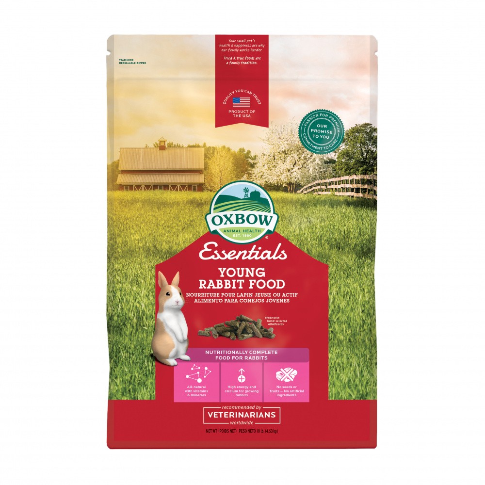 Oxbow Animal Health Essentials Young Rabbit Food All Natural Rabbit Pellets - 10 lb Bag - Intensery