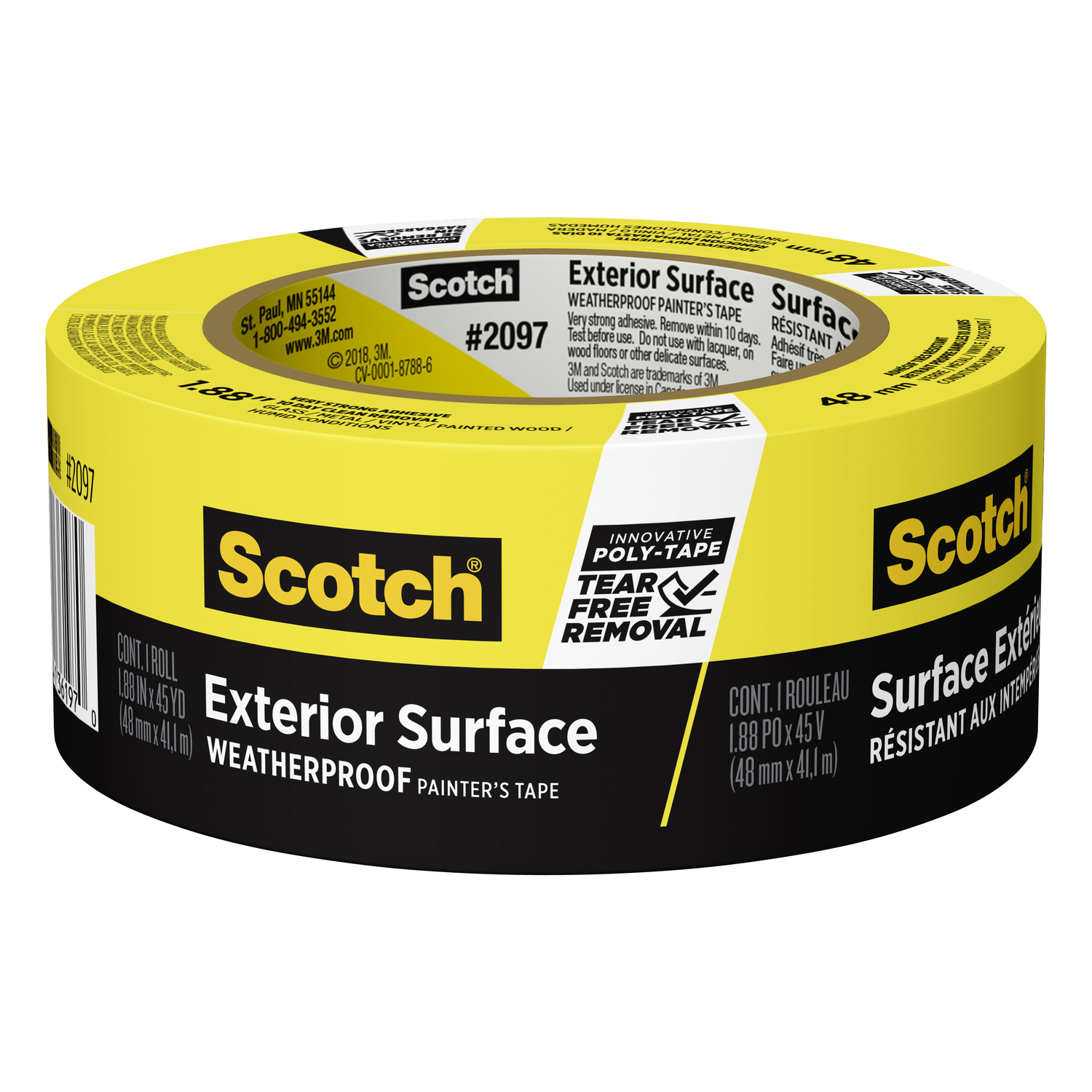Scotch 1.88 in. W X 45 yd L Yellow High Strength Painter\u0027s Tape 1 pk - Intensery