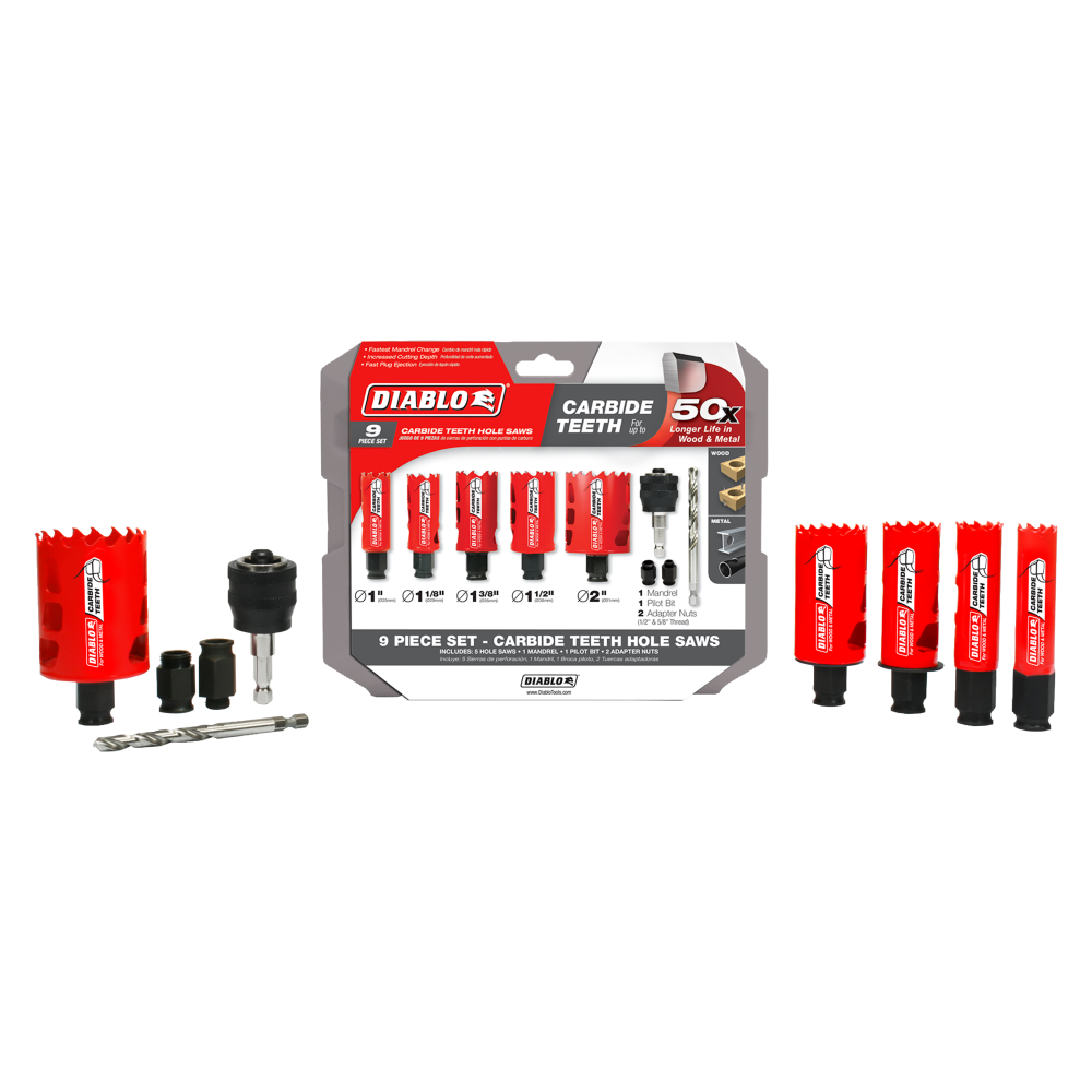 Diablo Tools 9pc Carbide General Purpose Hole Saw Set - Intensery
