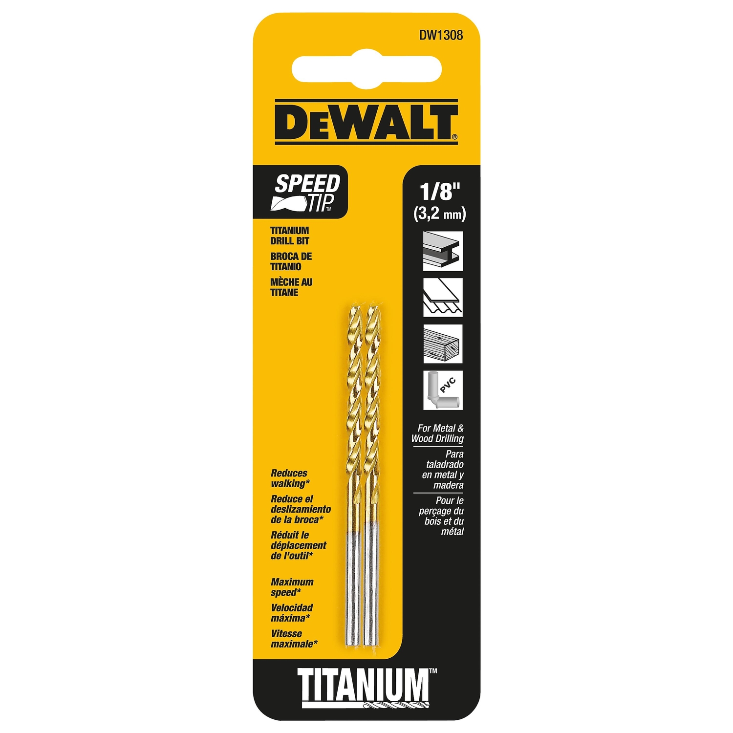 DeWalt 1/8 in. X 2.75 in. L High Speed Steel Split Point Drill Bit 2 pc - Intensery