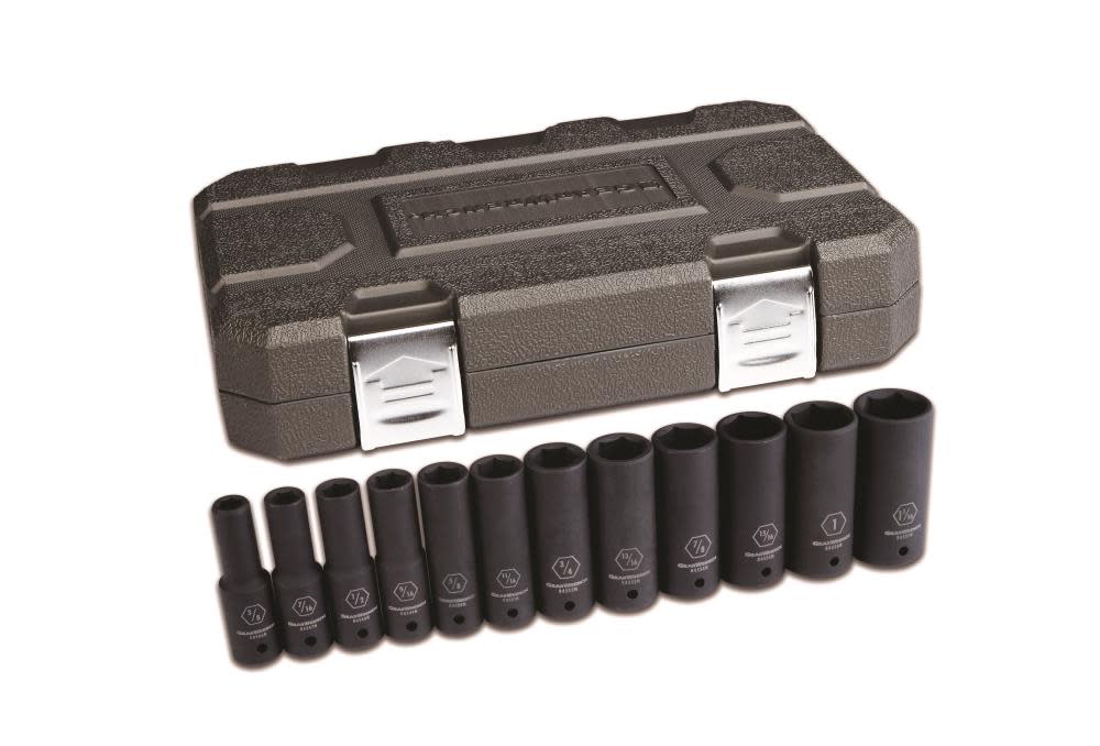 GEARWRENCH Impact Socket Set 12 pc. 1/2 In. Drive 6 Point SAE Deep 84942N from GEARWRENCH - Intensery