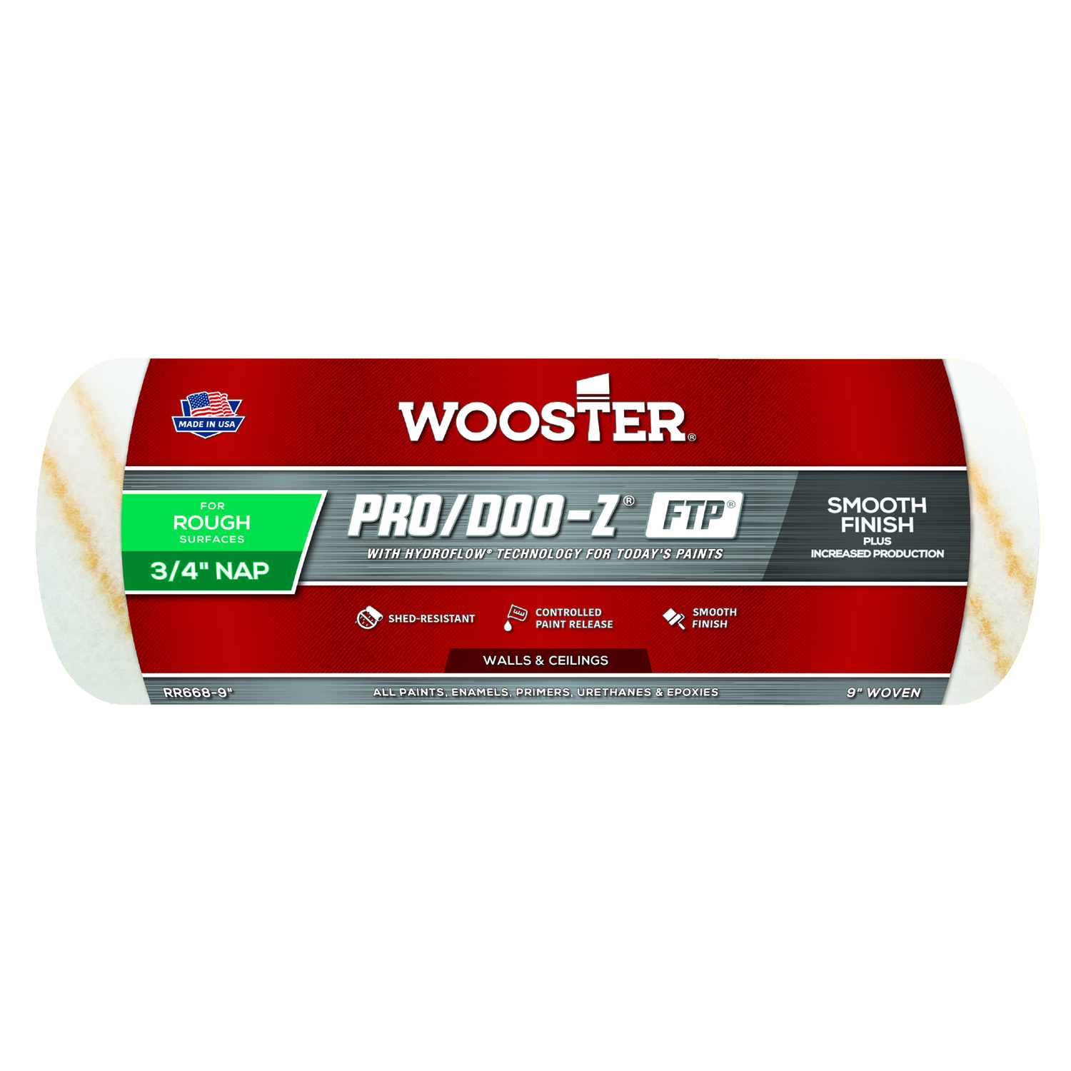 Wooster Pro/Doo-Z FTP Synthetic Blend 9 in. W X 3/4 in. Regular Paint Roller Cover 1 pk - Intensery