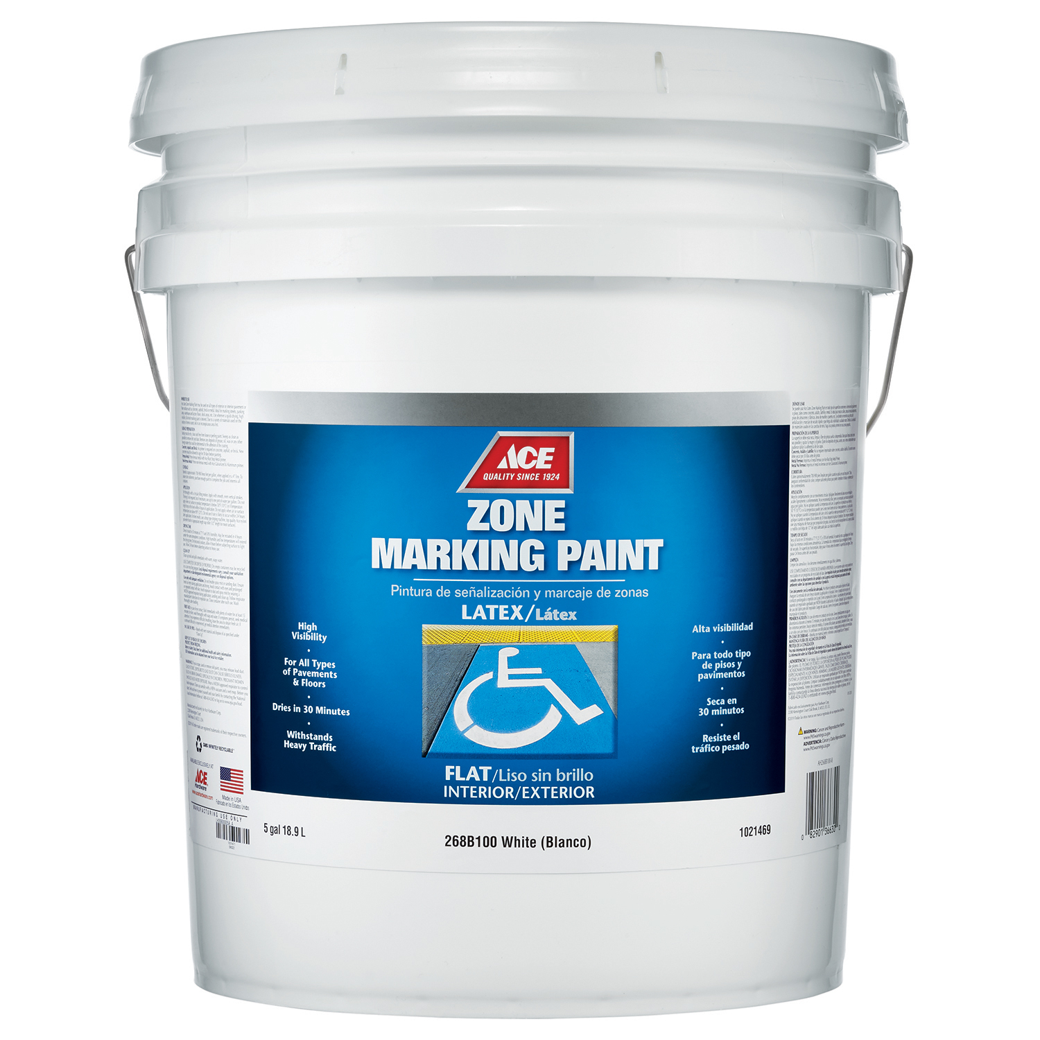 Ace White Zone Marking Paint 5 gal - Intensery