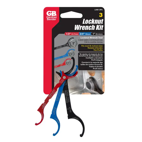 Gardner Bender 3 Piece Locknut Wrench Kit - Intensery
