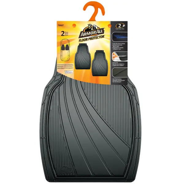 Armor All 2-Piece Black Rubber Value Floor Mats - Intensery