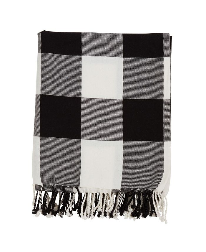 Saro Lifestyle Buffalo Plaid Fringed Throw - Intensery