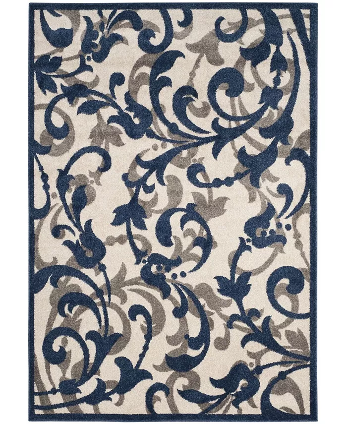 Safavieh Amherst Ivory and Navy Outdoor Area Rug Collection - Intensery