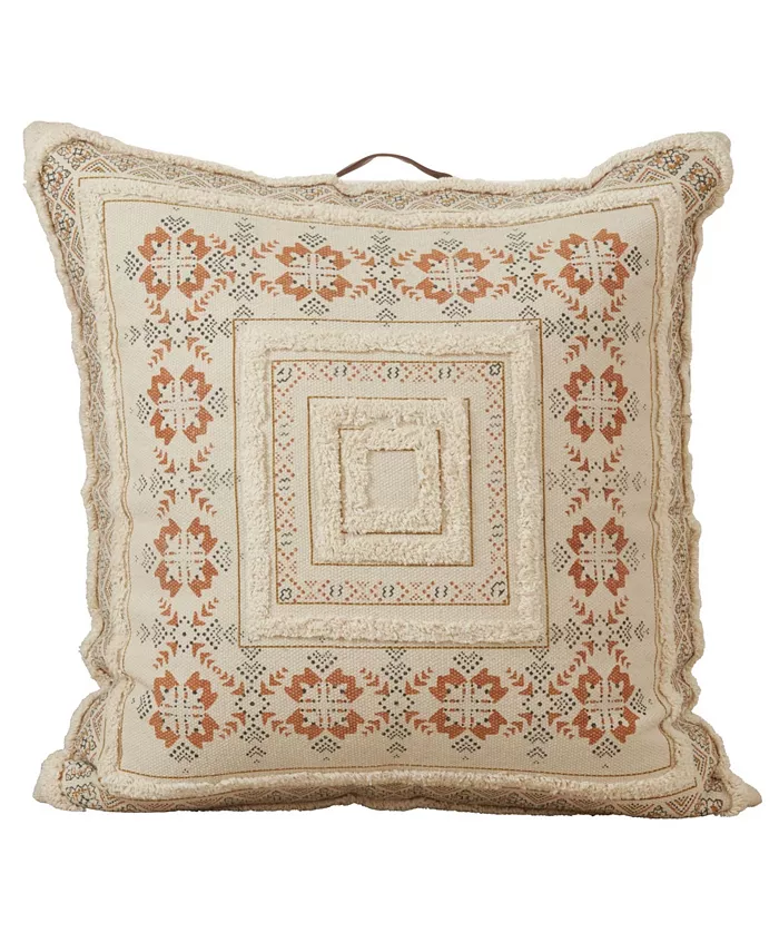 Saro Lifestyle Printed and Tufted Floor Pillow - Intensery