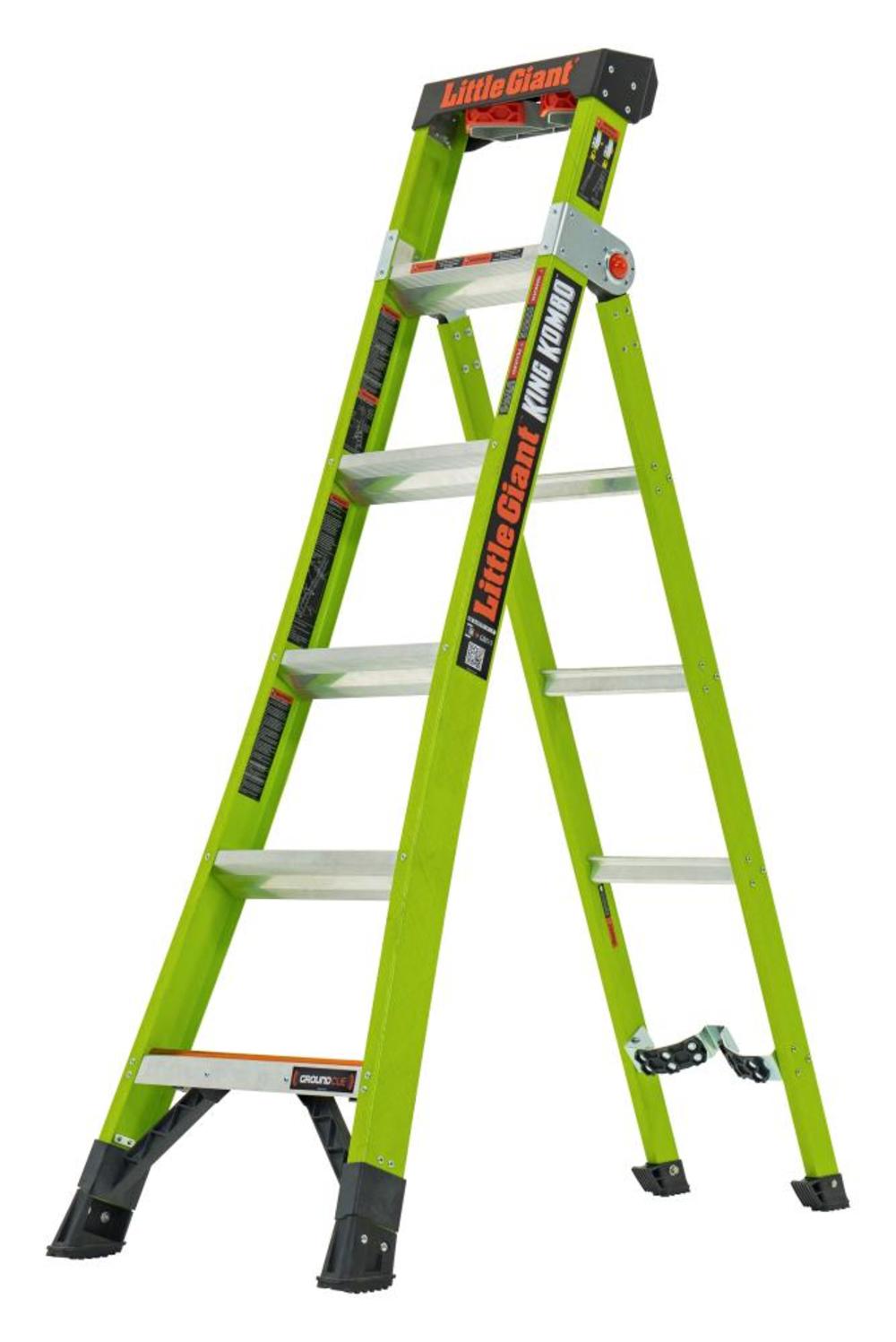 King Kombo Industrial Fiberglass 6and#8242; to 10and#8242; Combo Ladder - Intensery
