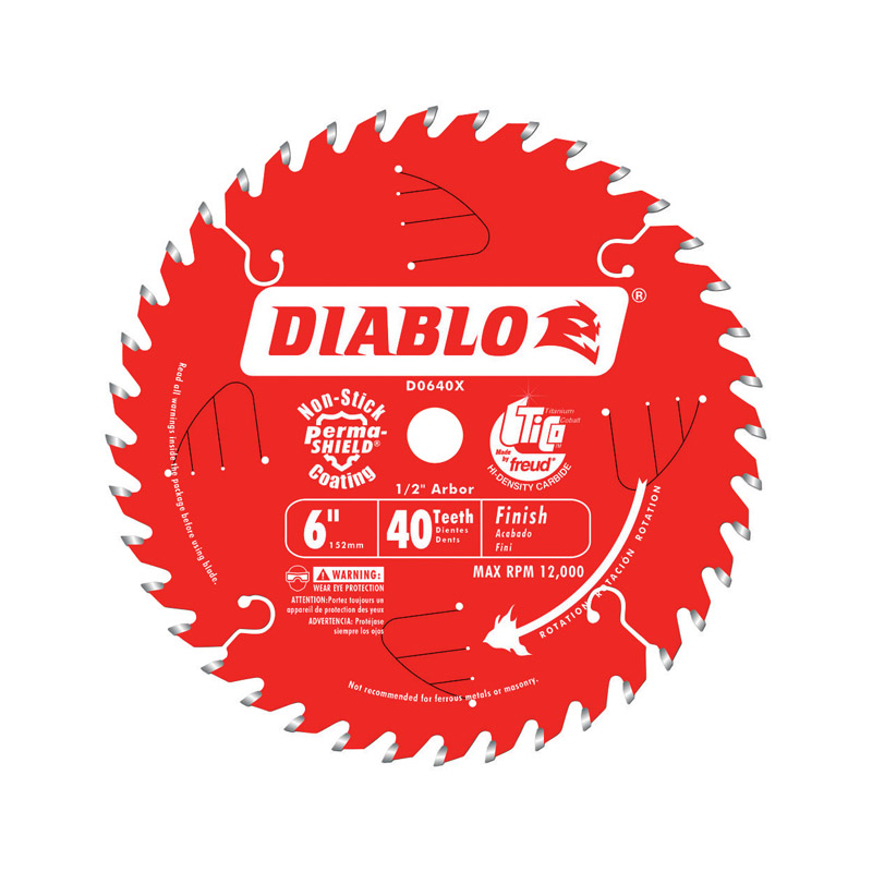 Diablo 6 in. D X 1/2 in. TiCo Hi-Density Carbide Finishing Saw Blade 40 teeth 1 pc - Intensery