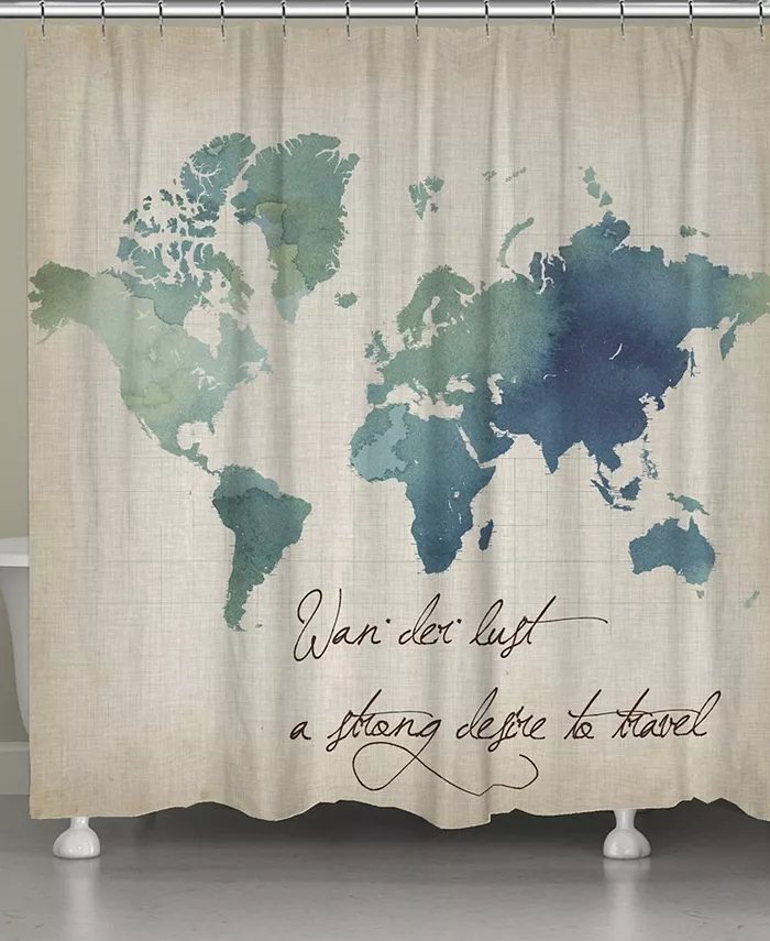 Laural Home Watercolor Wanderlust Shower Curtain - Intensery