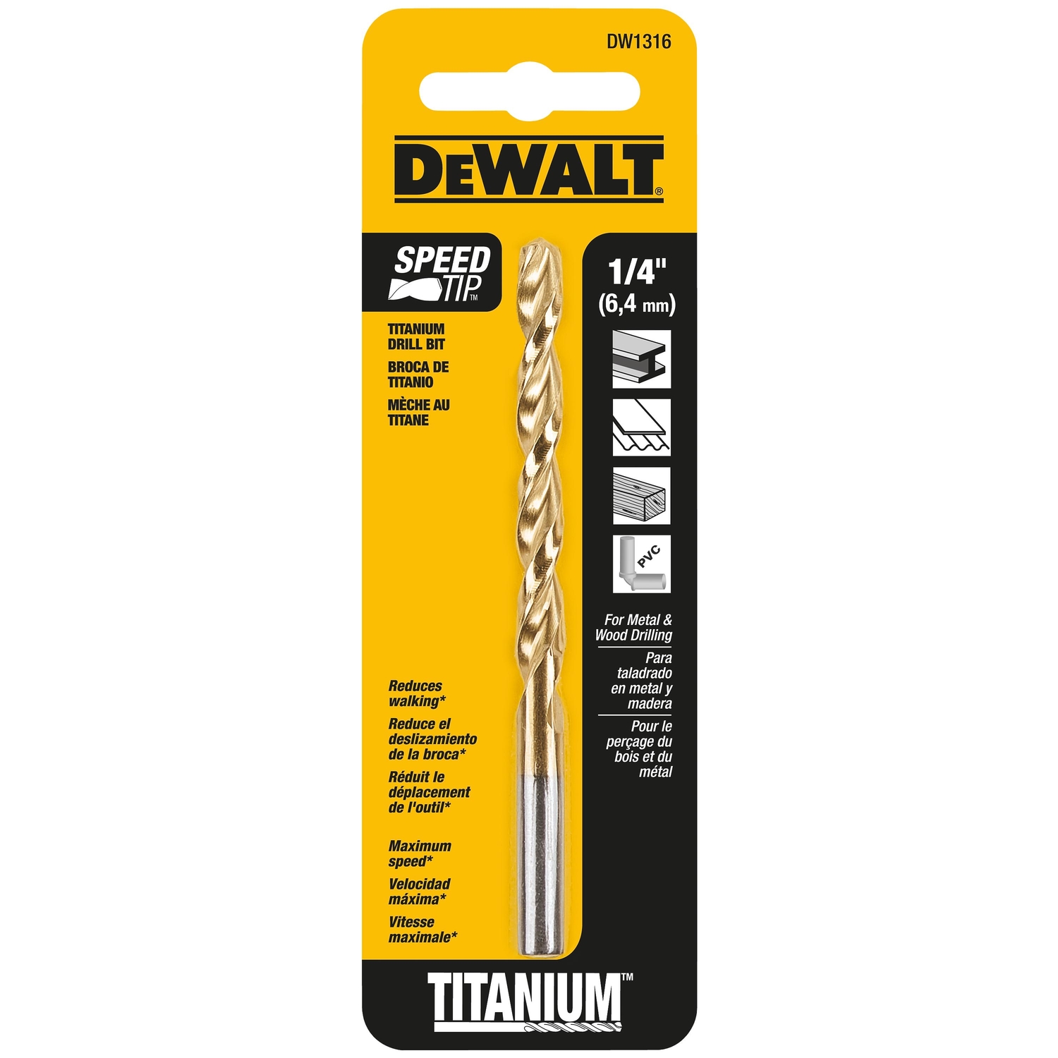 DeWalt 1/4 in. X 4 in. L High Speed Steel Split Point Drill Bit 1 pc - Intensery