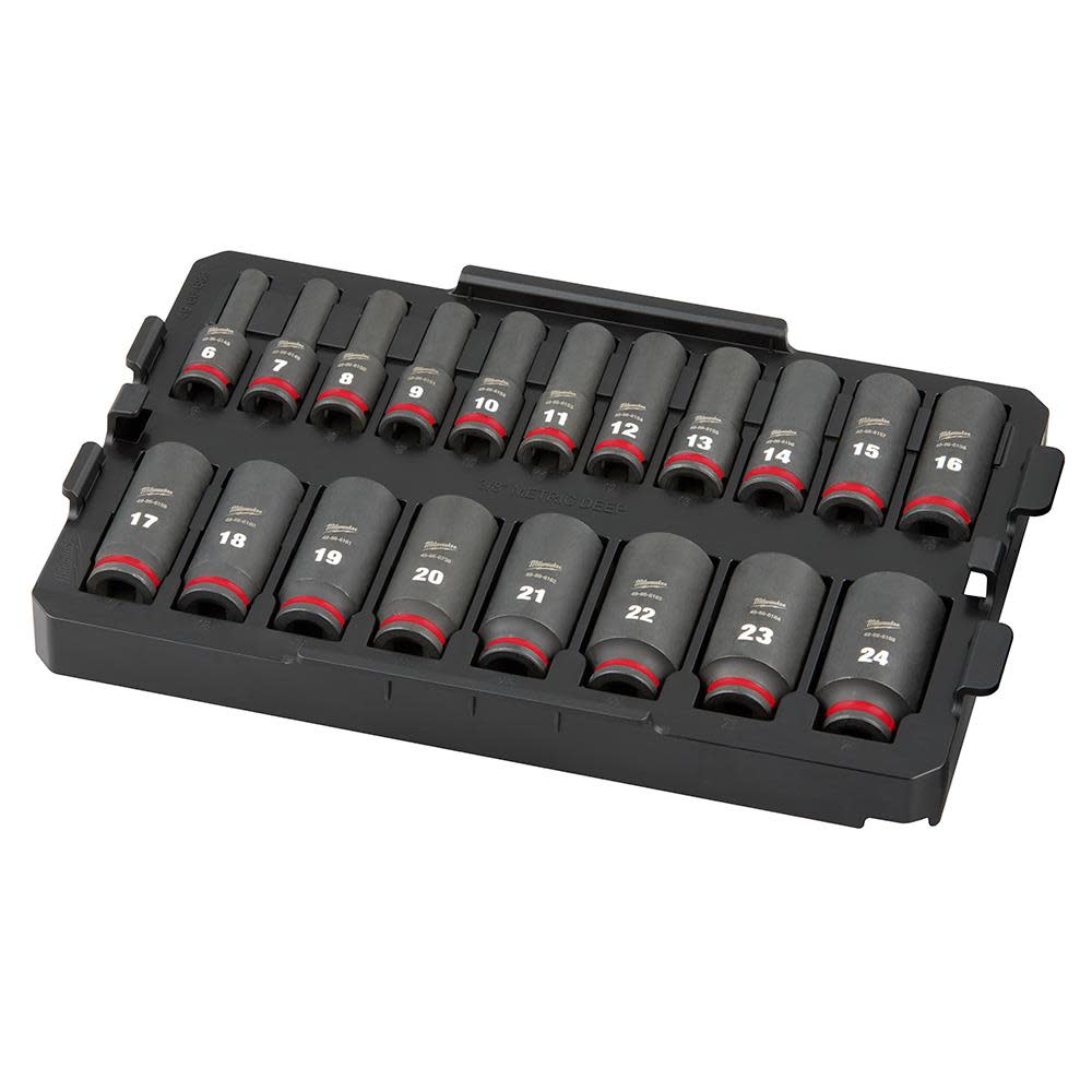 Milwaukee SHOCKWAVE Impact Duty Socket 3/8 Dr 19pc MM Tray Set 49-66-6816 from Milwaukee - Intensery