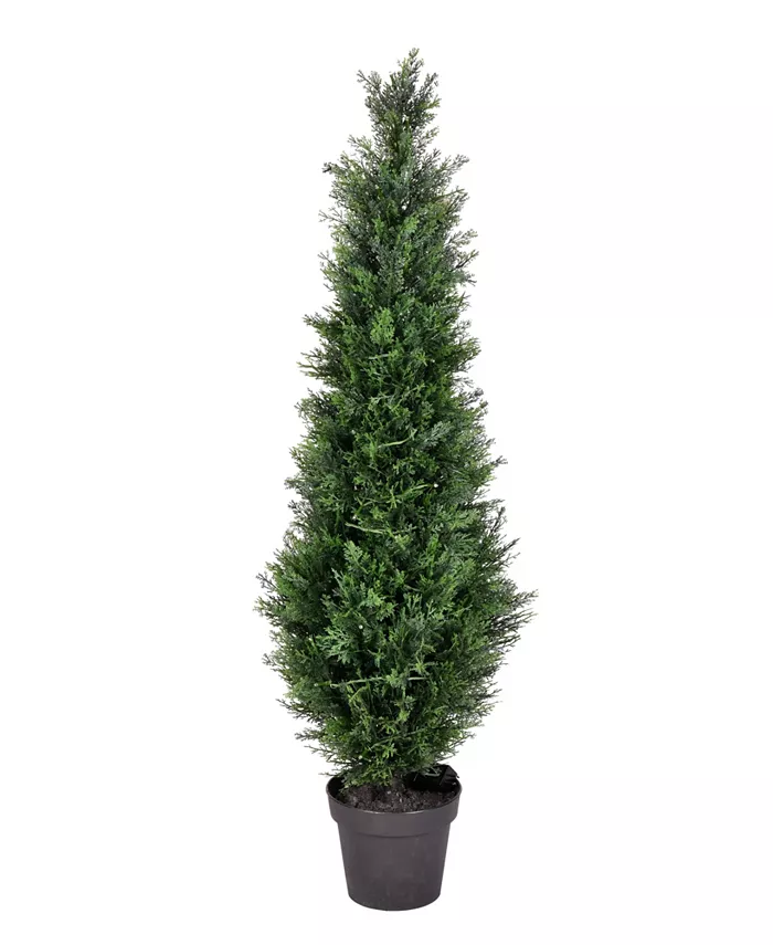 Vickerman 4' Artificial Potted Green Cedar Tree - Intensery