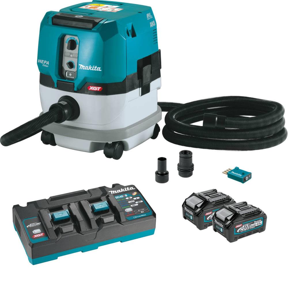 Makita 40V max XGT 2.1 Gallon HEPA Filter Dry Dust Extractor Kit AWS - Intensery