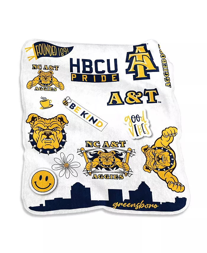 Logo Brands North Carolina AandT Aggies 50'' x 60'' Native Raschel Plush Throw Blanket - Intensery