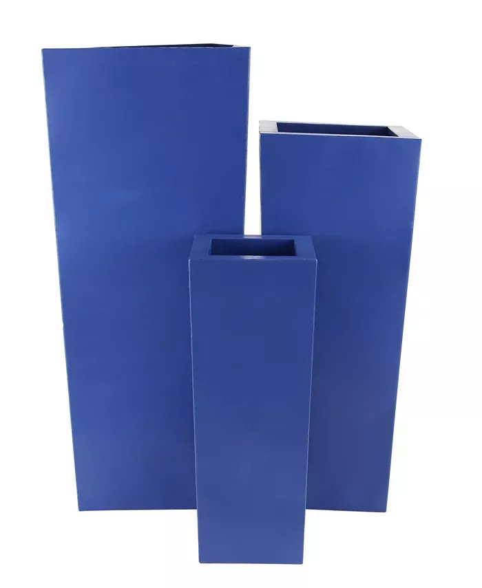 Rosemary Lane Set of 3 Modern Square Metal Planters - Intensery
