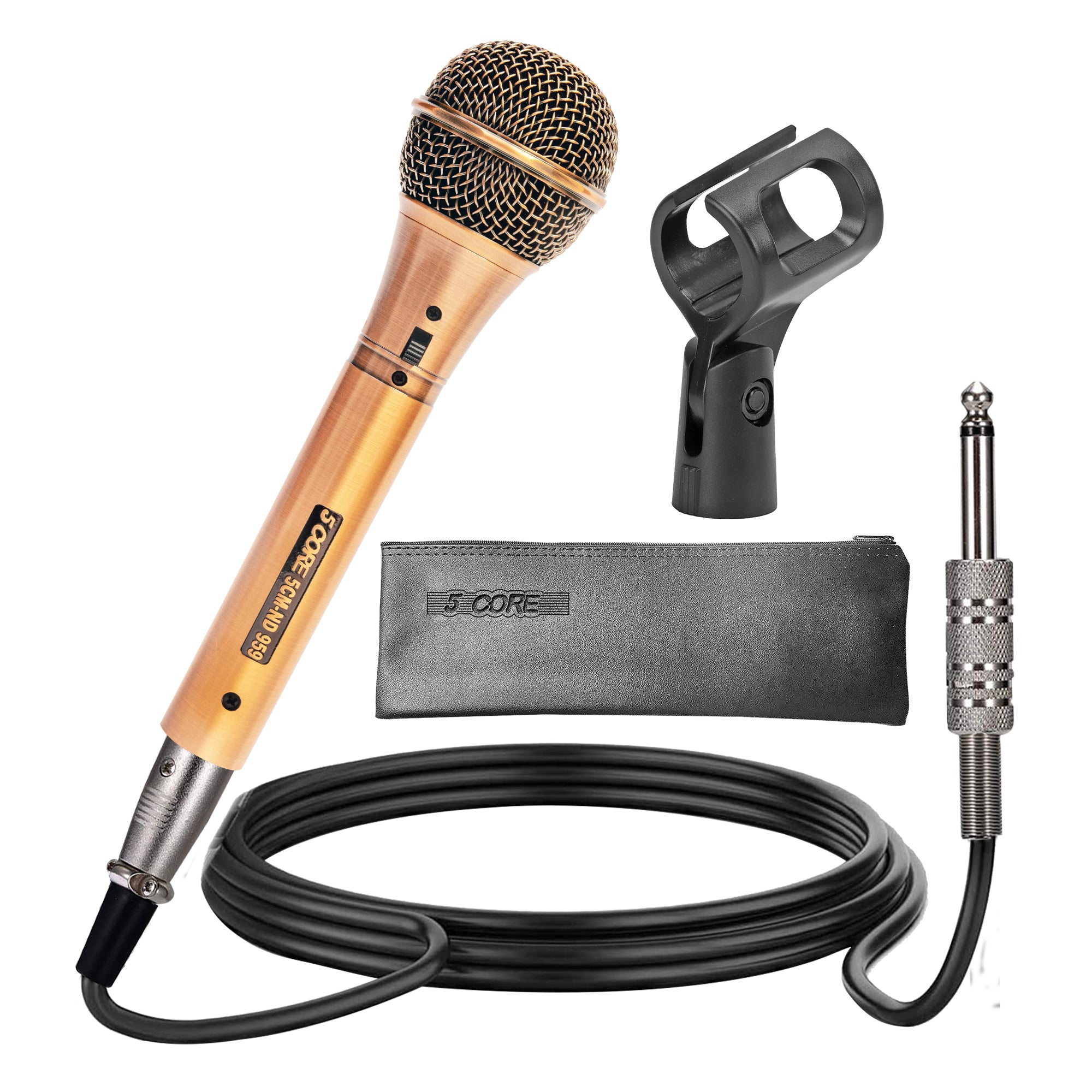 5Core Microphone Pro Neodymium Dynamic Mic XLR Audio Cardiod Karaoke w/ Mic Clip ND-959 Elantra - Intensery