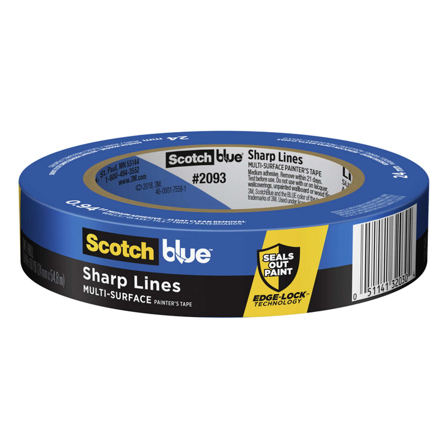 ScotchBlue Edge-Lock 0.94 in. W X 60 yd L Blue Medium Strength Painter\u0027s Tape 1 pk - Intensery
