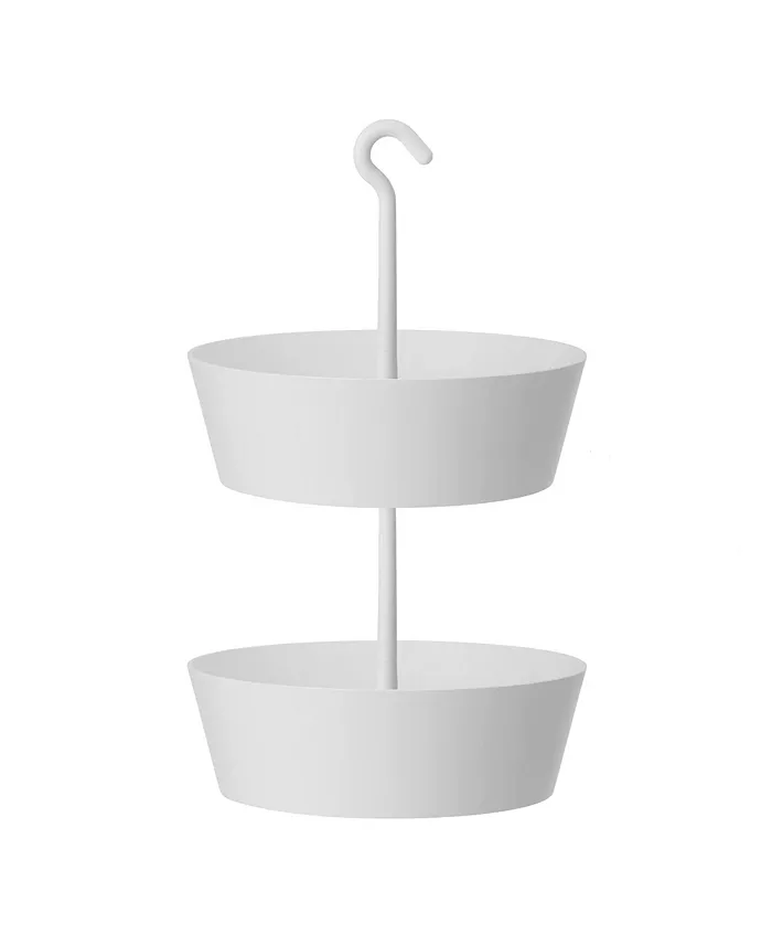 Tree Nest Sunny Round Hanging Two-Tier Planter 12 Inch White - Intensery