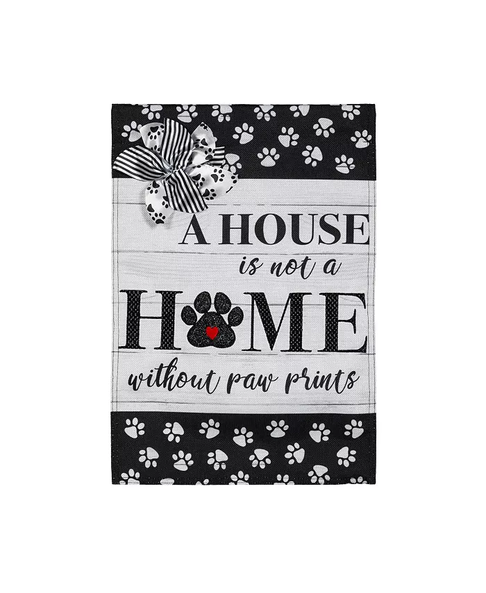 Evergreen Paw Prints Garden Burlap Flag 12.5 x 18 Inches Indoor Outdoor Decor - Intensery