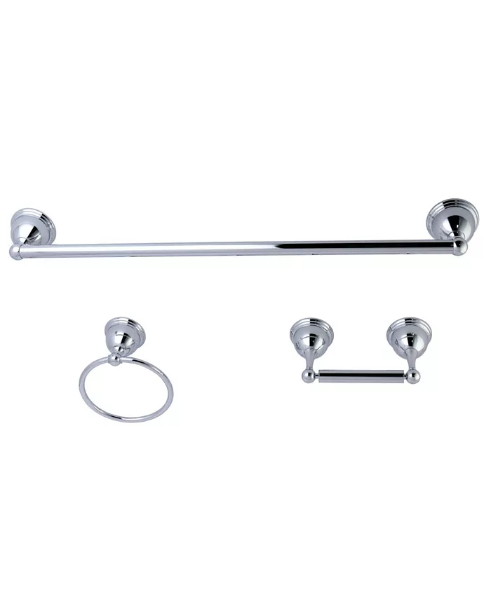 Kingston Brass Restoration 3-Pc. Bathroom Accessory Combo in Polished Chrome - Intensery