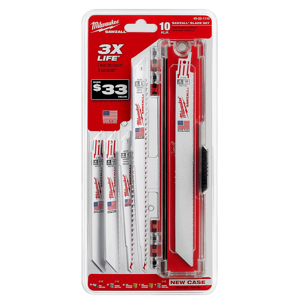 Milwaukee 10 Pc SAWZALL Blade Set 49-22-1110 from Milwaukee - Intensery