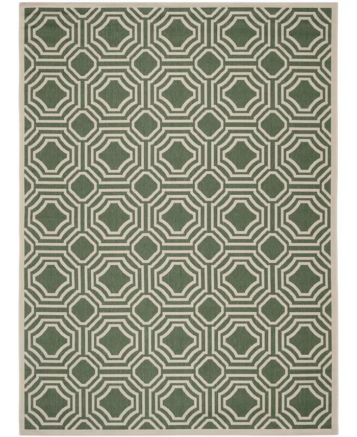 Safavieh Courtyard Dark Green and Beige 9' x 12' Outdoor Area Rug - Intensery