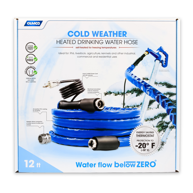 Camco 5/8 in. D X 12 ft. L Heavy Duty Hot Water Hose - Intensery