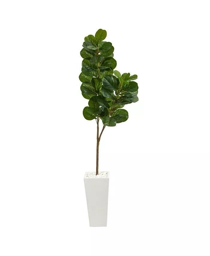 Nearly Natural 6' Fiddle Leaf Fig Artificial Tree in Tall Planter - Intensery