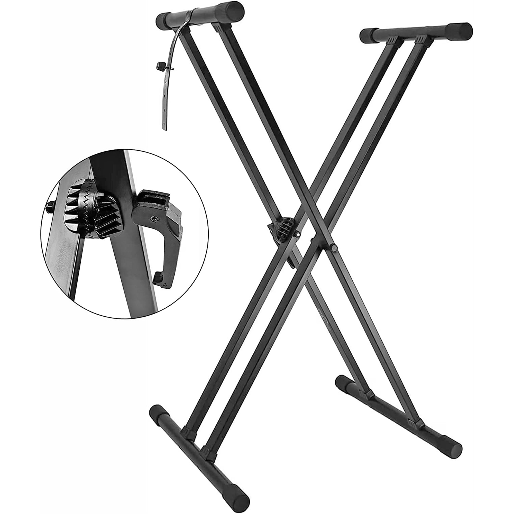 5 Core Keyboard Stand with Gear Double Braced X-Style, Adjustable, and Premium Pre-Assembled with Locking Straps For Digital Piano, Keyboard KS 2X GEA - Intensery