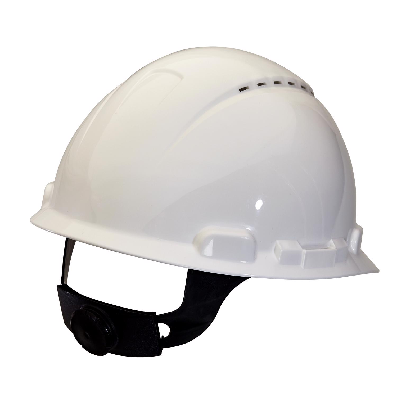 3M 4-Point Ratchet Front Brim Hard Hat White Vented - Intensery