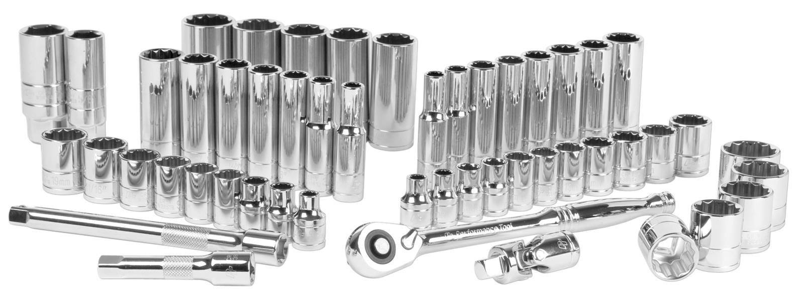 Performance Tool W38905 Performance Tool 51-Piece 3/8 in. Drive Mechanics Tool Sets - Intensery