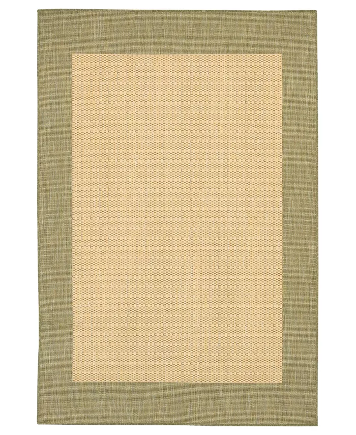 Couristan CLOSEOUT! Recife Checkered Field Natural Green Rug - Intensery