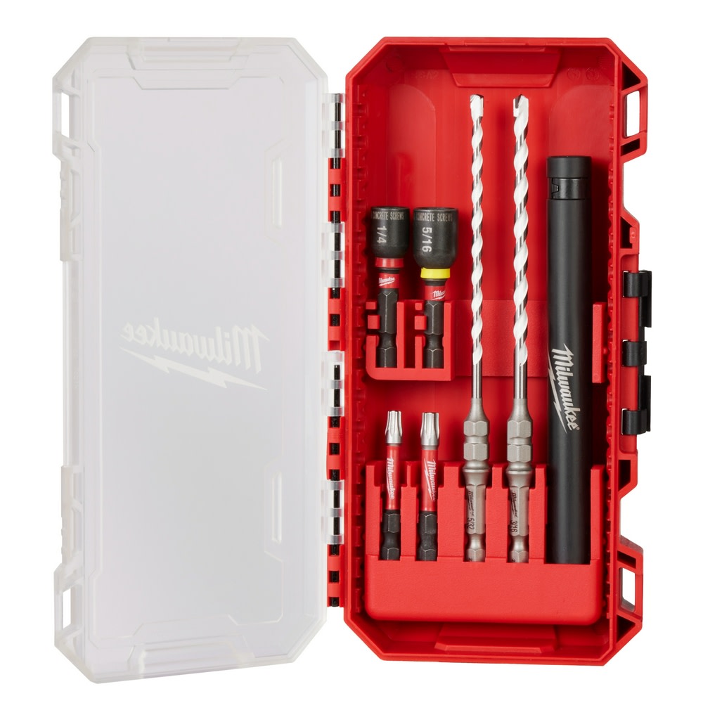 Milwaukee SHOCKWAVE Impact Duty Carbide Multi Material Drill Bit Concrete Screw Install Kit 7pc 48-20-8877 from Milwaukee - Intensery
