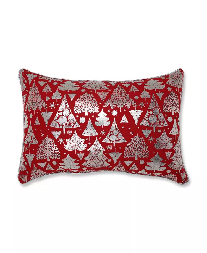 Pillow Perfect Metallic Christmas Trees Lumbar Pillow - Intensery