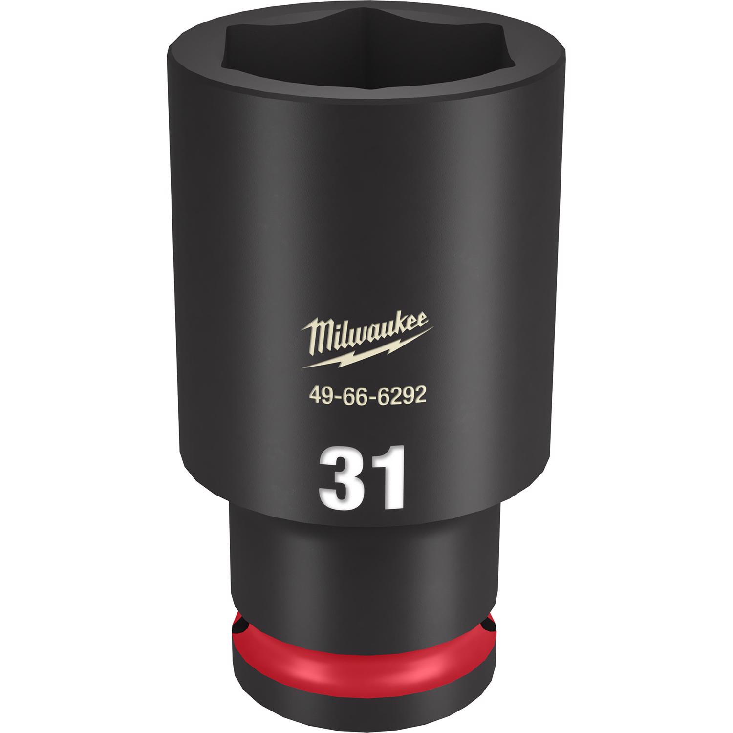 Milwaukee Shockwave 31 mm X 1/2 in. drive Metric/SAE 6 Point Deep Impact Socket 1 pc - Intensery