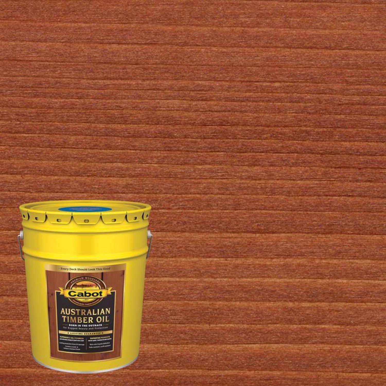 Cabot Australian Timber Oil Low VOC Transparent Jarrah Brown Oil-Based Australian Timber Oil 5 gal - Intensery