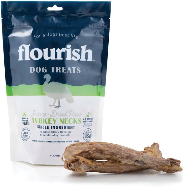 Flourish Turkey Necks Freeze-Dried Dog Treats - Intensery