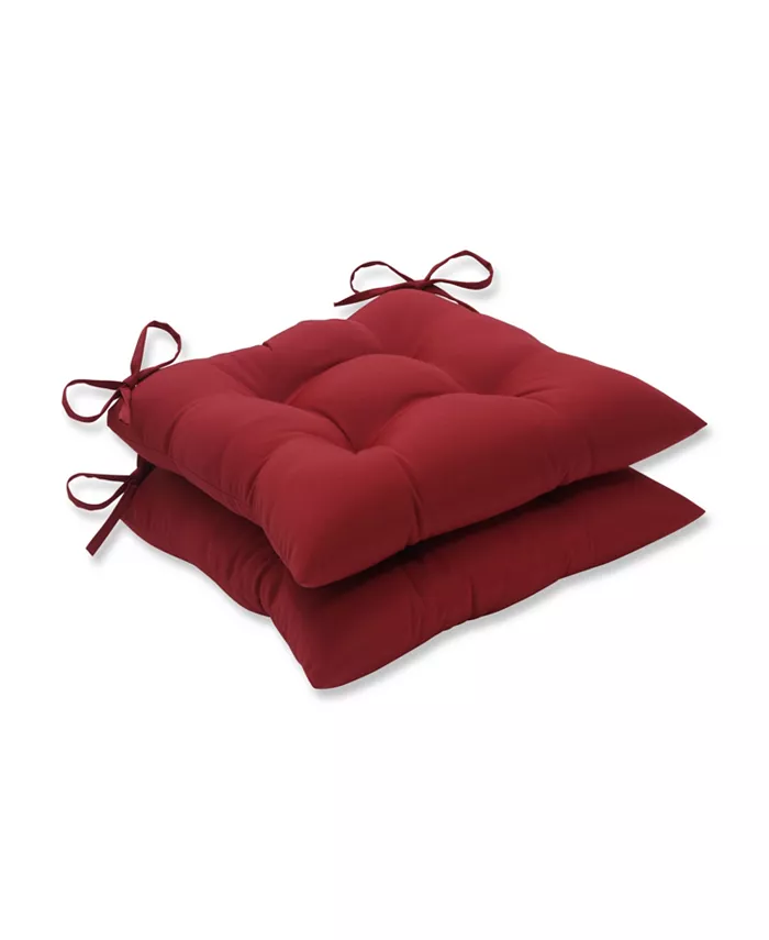 Pillow Perfect Pompeii Red Wrought Iron Seat Cushion， Set of 2 - Intensery