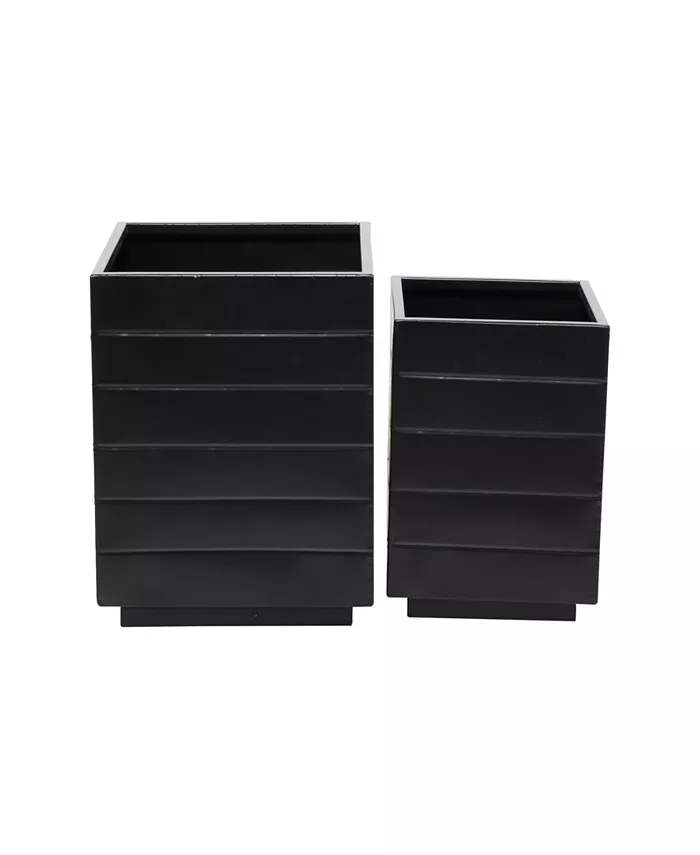 CosmoLiving Metal Indoor Outdoor Planter Set of 2 - Intensery