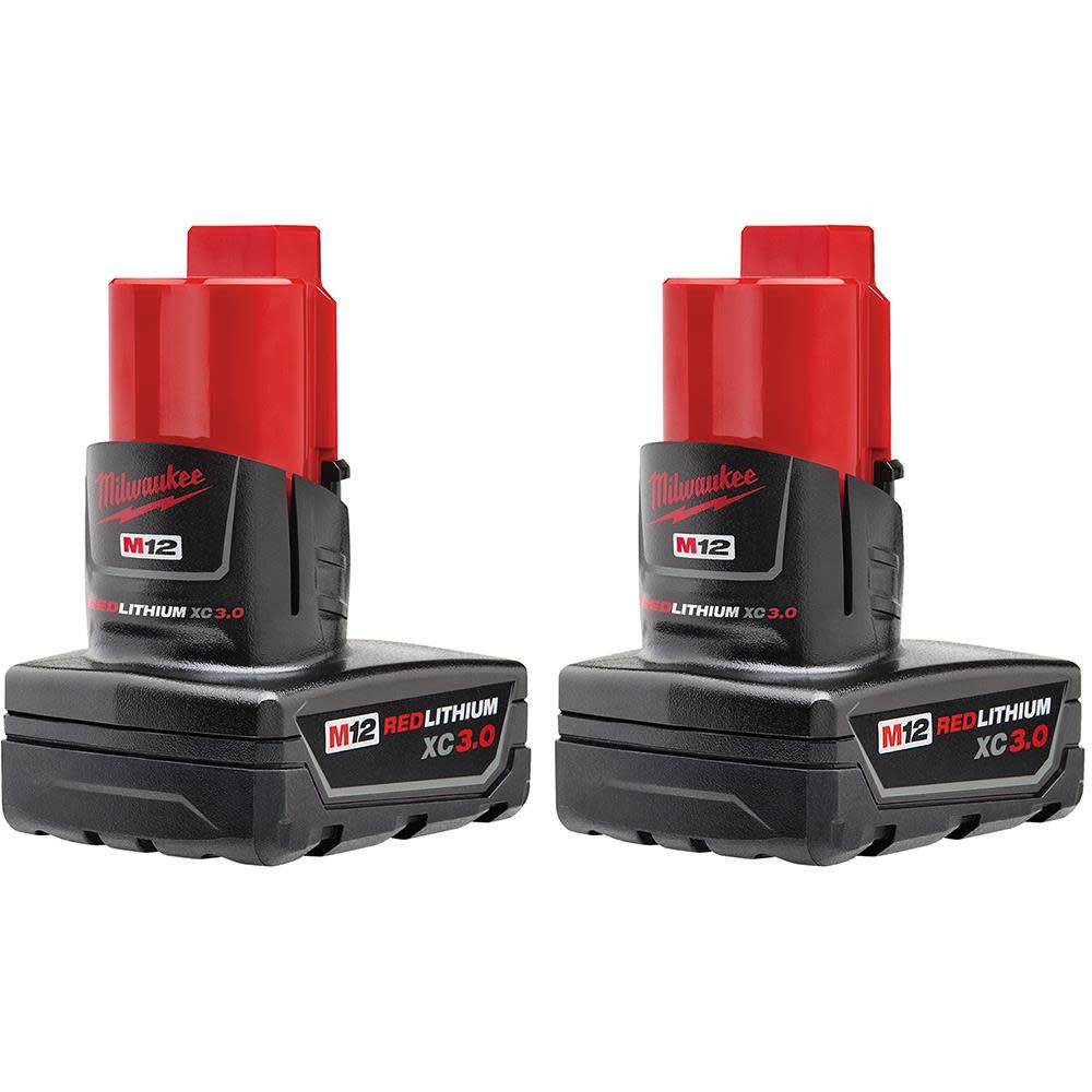 Milwaukee M12 REDLITHIUM XC 3.0Ah Battery (2pk) 48-11-2412 from Milwaukee - Intensery