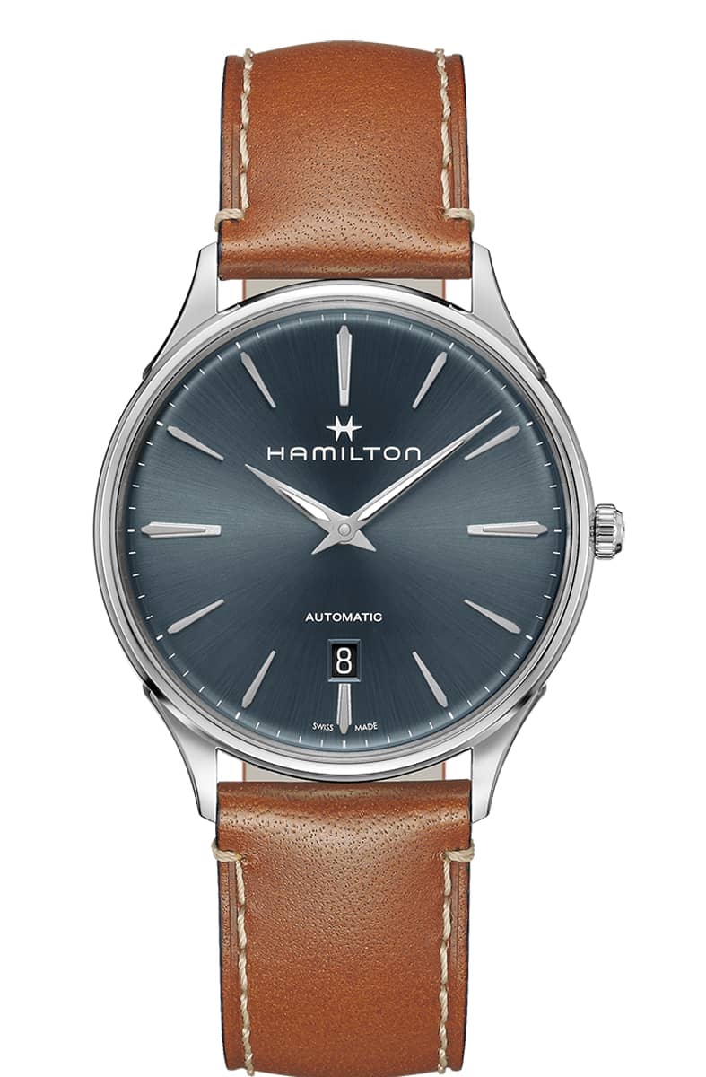 Hamilton Jazzmaster Thinline Auto Blue Dial Brown Leather Watchļ¼?40mm - Intensery