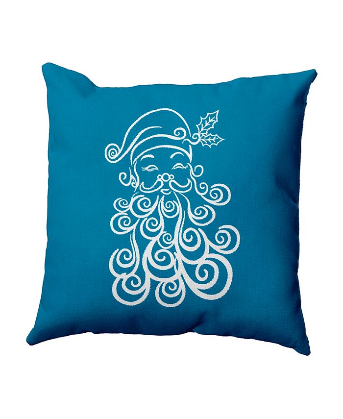 E by Design 16 Inch Turquoise Decorative Christmas Throw Pillow - Intensery