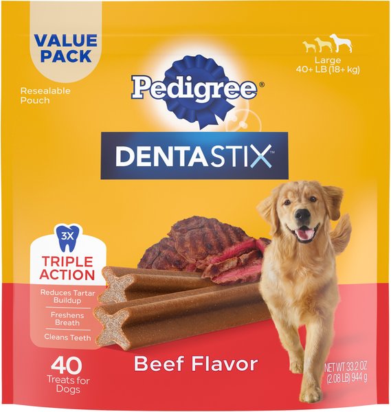 Pedigree Dentastix Beef Flavored Large Dental Dog Treats - Intensery