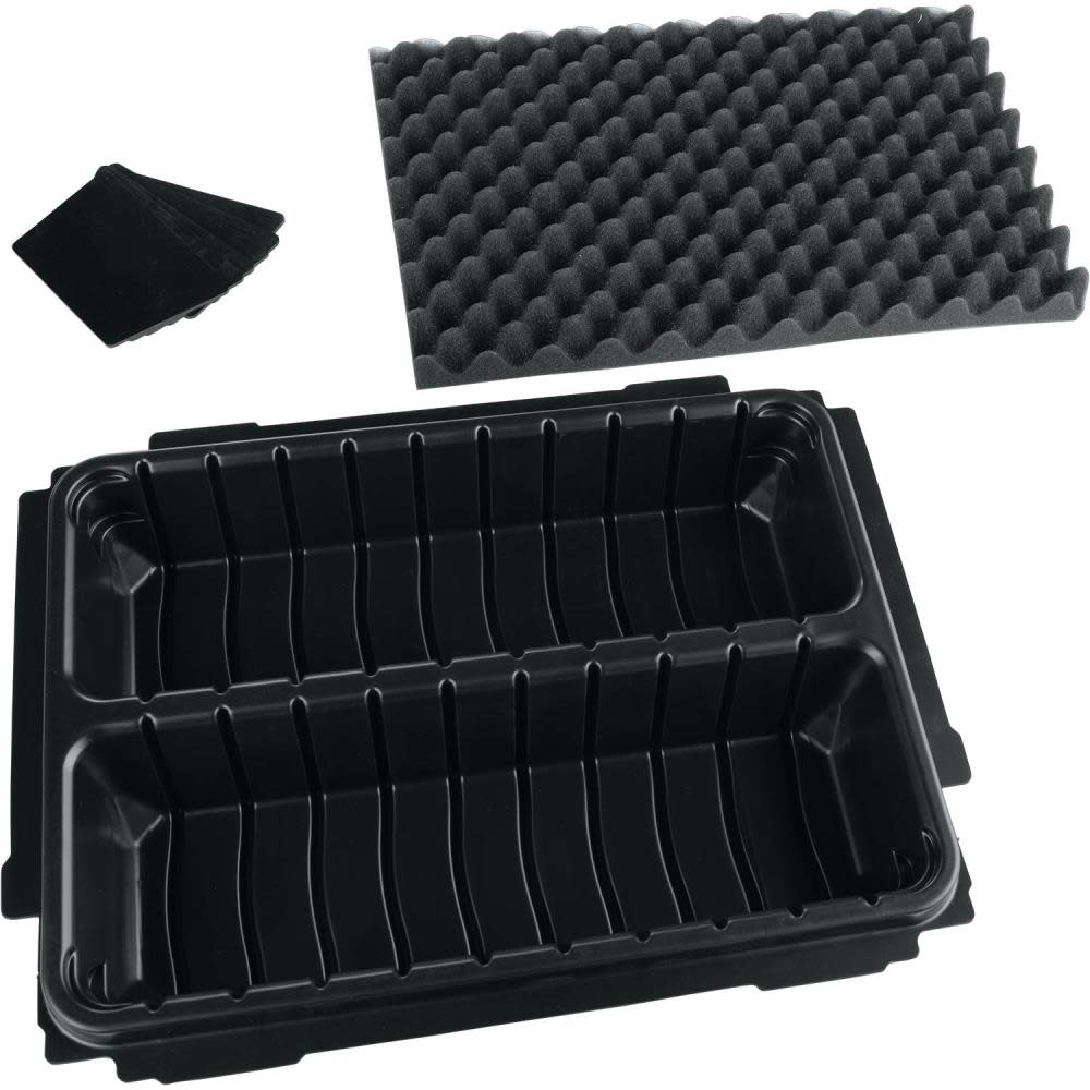 Makita MAKPAC Interlocking Case 2 Row Insert Tray with 6 Dividers and Foam Lid - Intensery