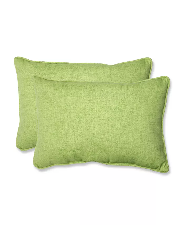 Pillow Perfect Baja Linen Lime Over-sized Rectangular Throw Pillow， Set of 2 - Intensery
