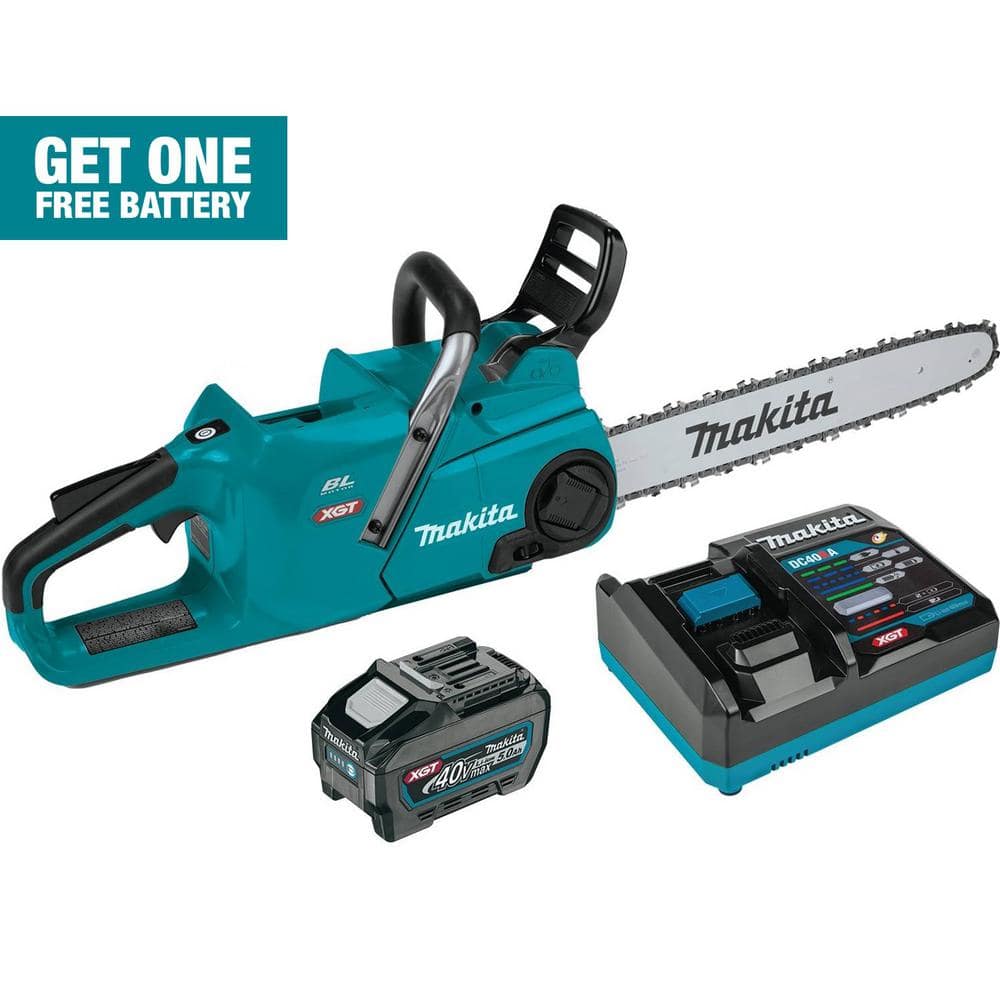 Makita 18 in. 40V max XGT Brushless Electric Battery Chainsaw Kit (5.0Ah) GCU06T1 - Intensery