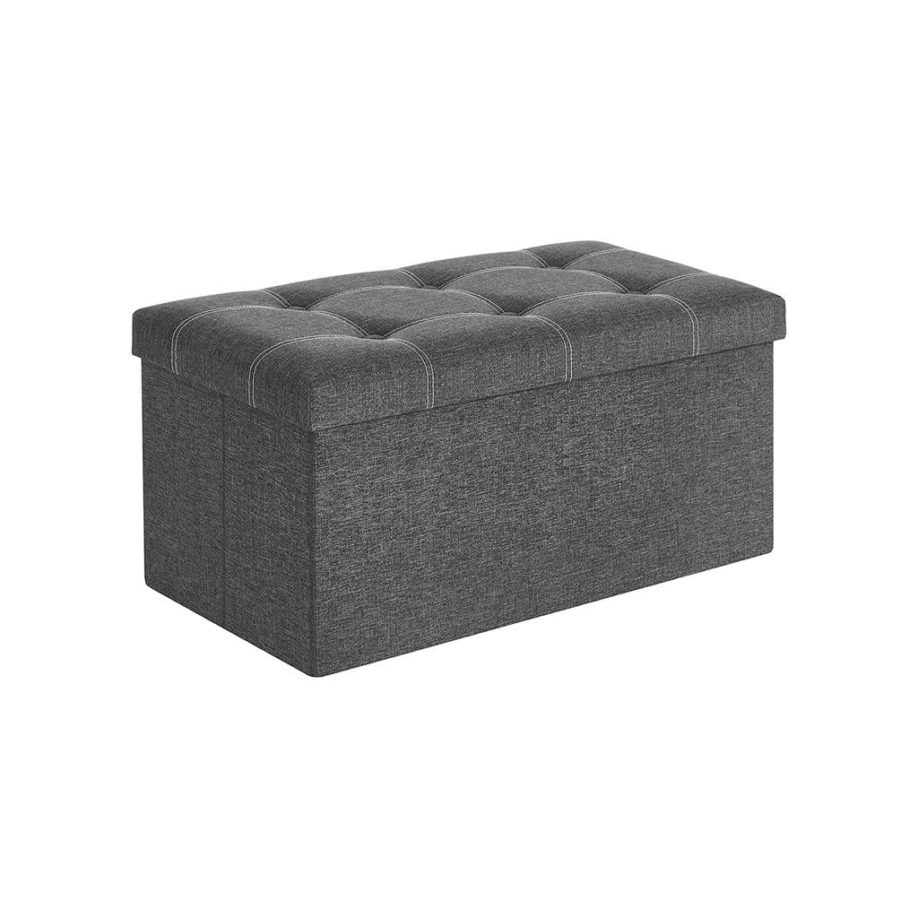 SONGMICS Storage Ottoman Bench 80LDark Gray - Intensery