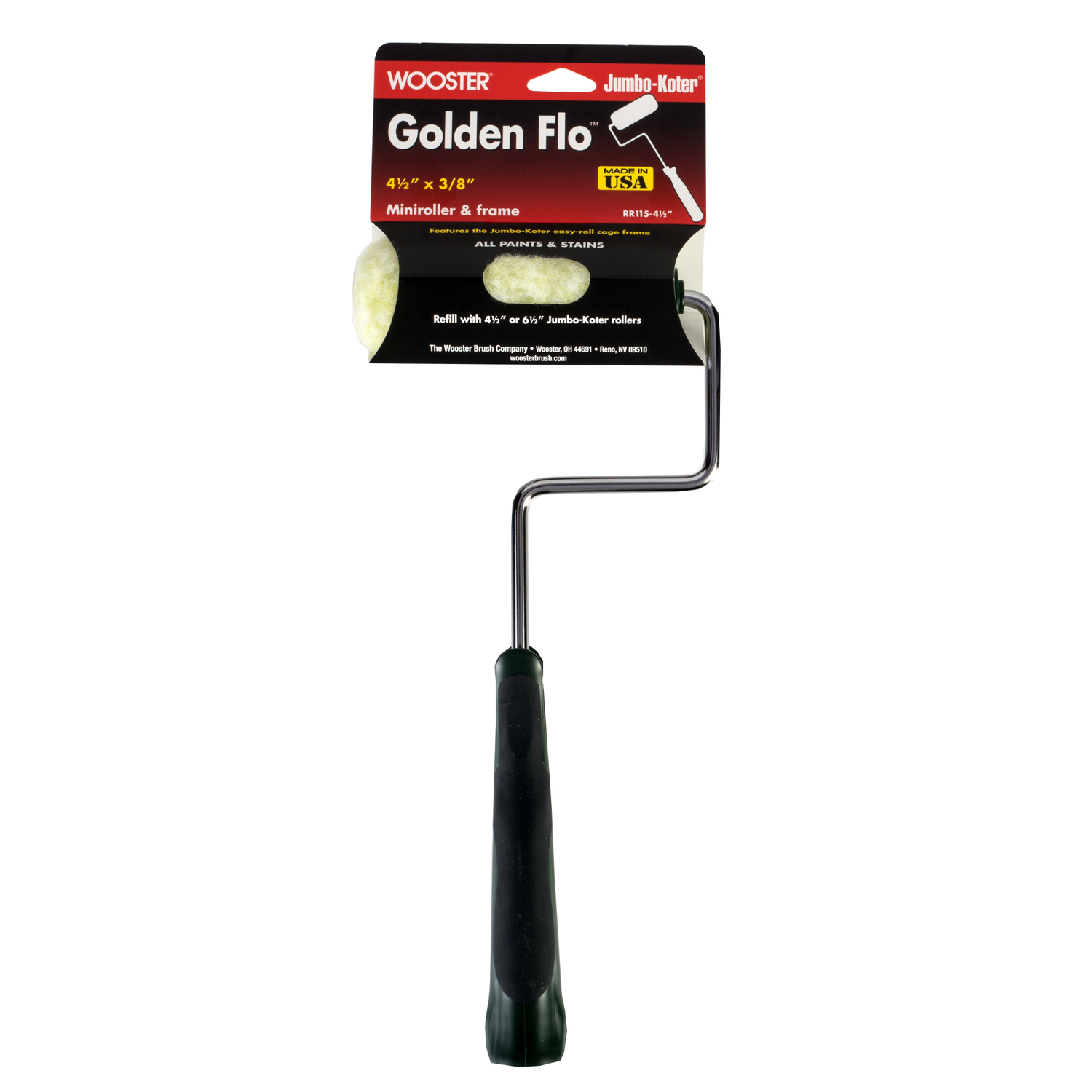 Wooster Jumbo-Koter 4-1/2 in. W Mini Paint Roller Frame and Cover Threaded End - Intensery